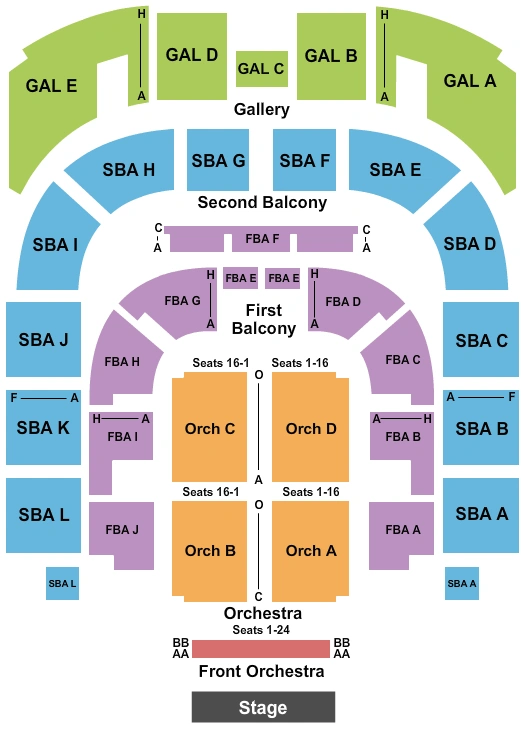 township auditorium seating chart